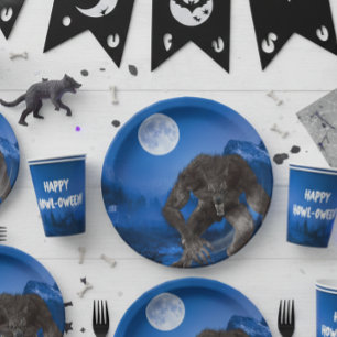 Werewolf Wolf Halloween Full Moon Party Paper Plate