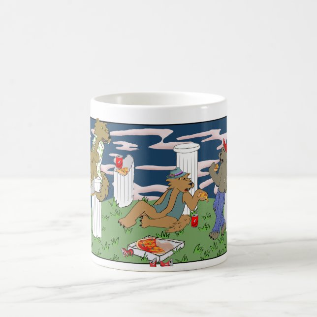 Werewolves Having Pizza Mug (Center)