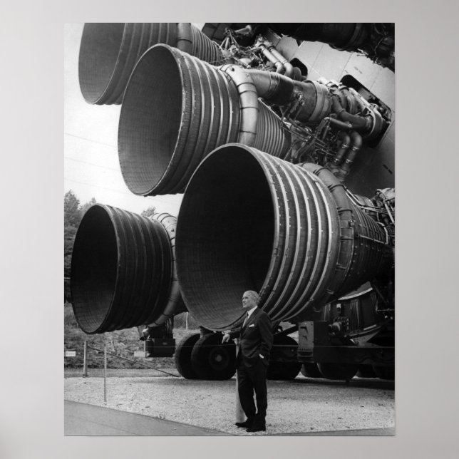 Werner von Bran and the Saturn V rocket Poster (Front)