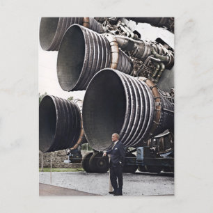 Wernher von Braun and Saturn V Postcard