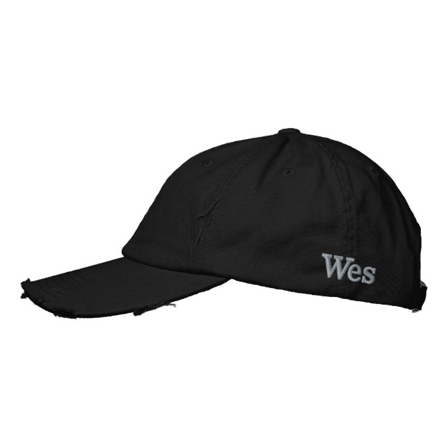 "Wes" Mens Name Embroidered, Embroidered Hat (Left)