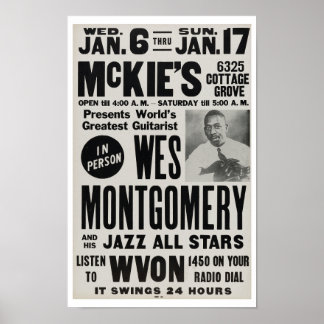 Wes Montgomery at McKie´s Jazz Vintage Poster