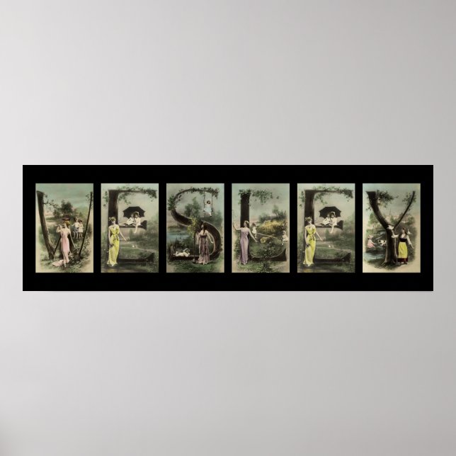 WESLEY Alphabet Letter Name Art Poster (Front)