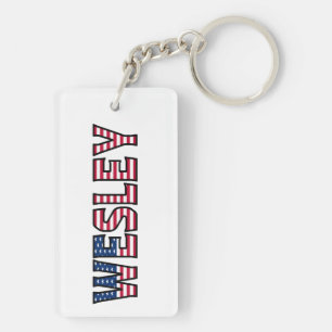 Wesley Name Vorname USA Flagge Anhänger Schlüssel Key Ring