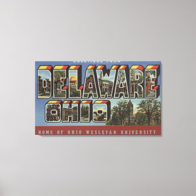 Wesleyan University - Large Letter Scenes Canvas Print (Front)