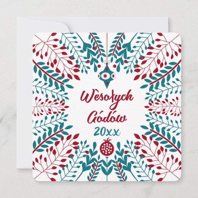 Wèsołych Gódów, Kashubian Kaszubi Merry Christmas Holiday Card (Front)