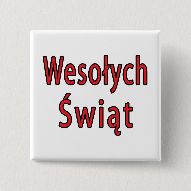 Wesolych Swiat 15 Cm Square Badge (Front)