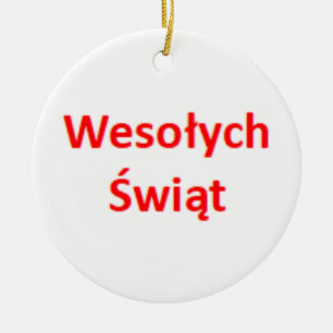 wesolych swiat ceramic tree decoration