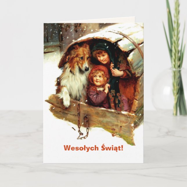 Wesołych Świąt. Christmas Card in Polish (Front)