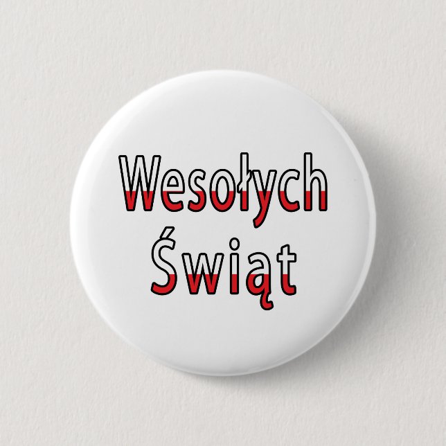 Wesolych Swiat Flag 6 Cm Round Badge (Front)
