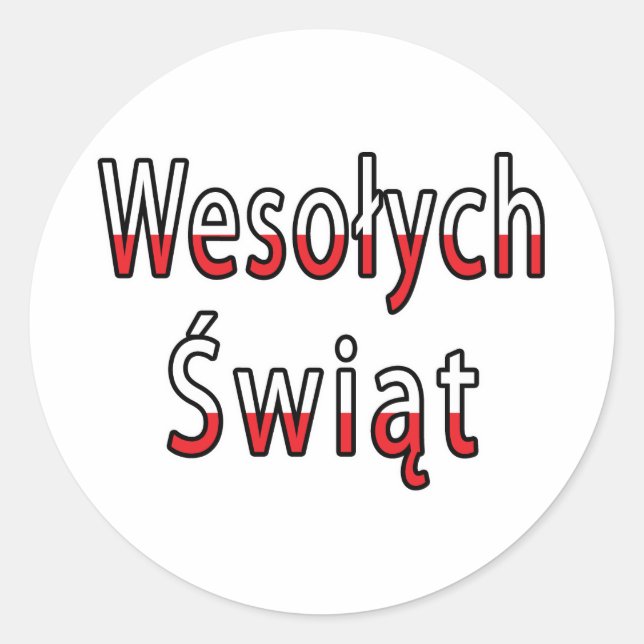 Wesolych Swiat Flag Classic Round Sticker (Front)