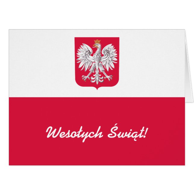 Wesołych Świąt Flaga Polski - Polish Flag (Front Horizontal)