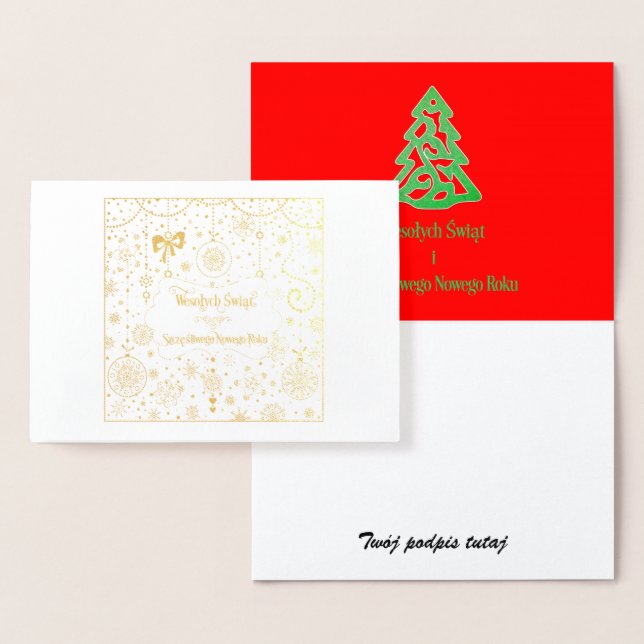 Wesołych Świąt i Szczęśliwego Nowego Roku Foil Card (Display)