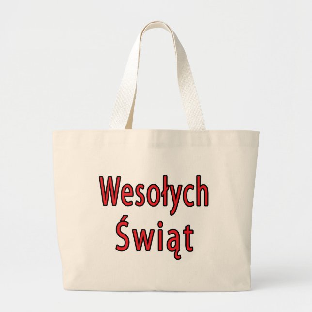 Wesolych Swiat Large Tote Bag (Front)