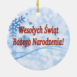 Wesołych Świąt ...! Merry Christmas in Polish rf Ceramic Tree Decoration