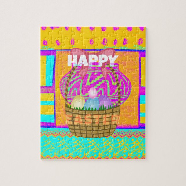 West African Inspired Easter Basket & Eggs Art  Jigsaw Puzzle (Vertical)