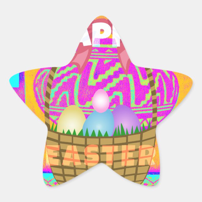West African Inspired Easter Basket & Eggs Art  Star Sticker (Front)