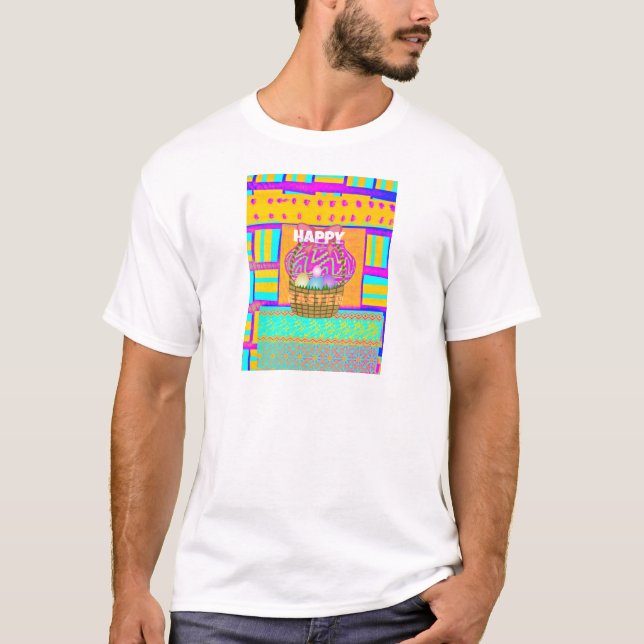West African Inspired Easter Basket & Eggs Art  T-Shirt (Front)