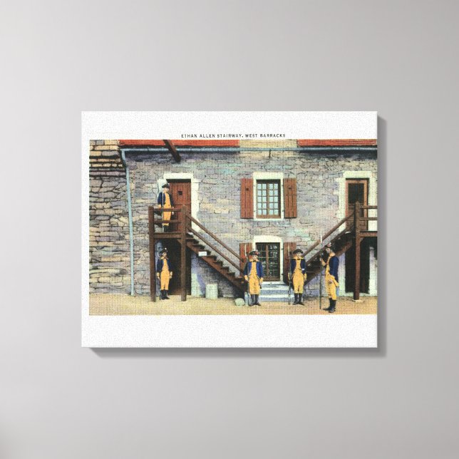 West Barracks, Ethan Allen Stairway Scene Canvas Print (Front)