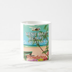 West Bay Beach, Roatán Honduras travel poster Coffee Mug