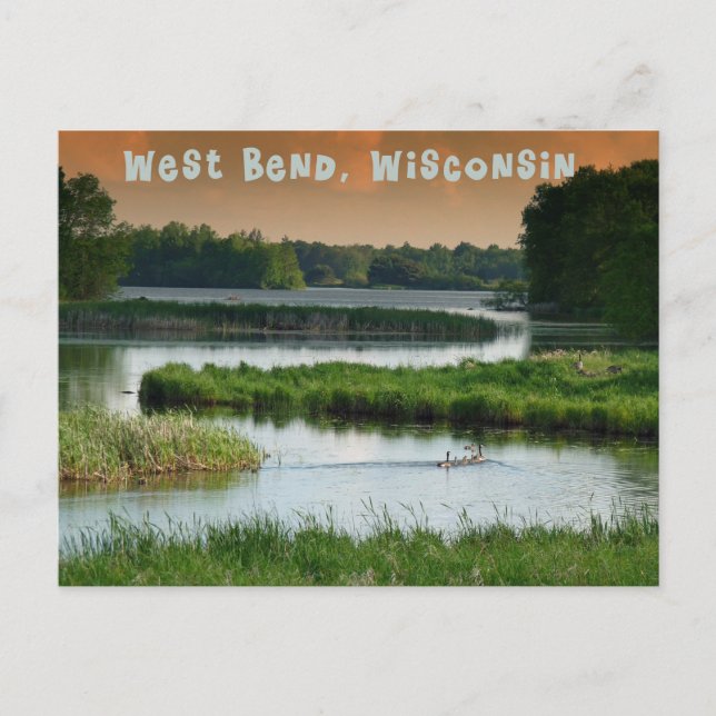 West Bend Wisconsin Postcard (Front)