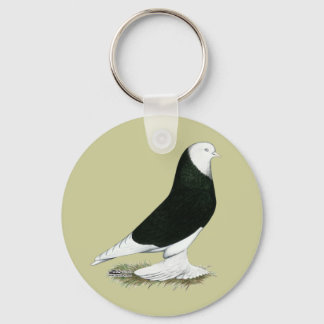 West Black Bald Pigeon Key Ring