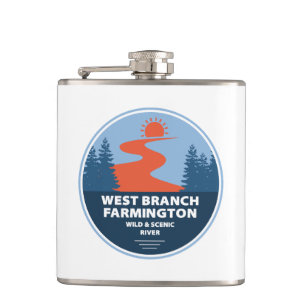 West Branch Farmington Wild And Scenic River Hip Flask