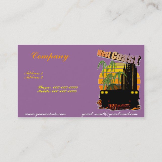 West Coast Business Card (Front)