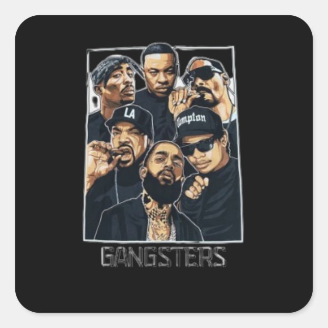 West Coast Gangster Original T-Shirt Square Sticker (Front)