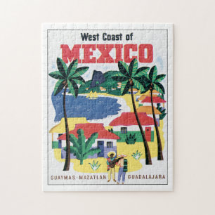 West Coast of Mexico Vintage Travel Poster Artwork Jigsaw Puzzle