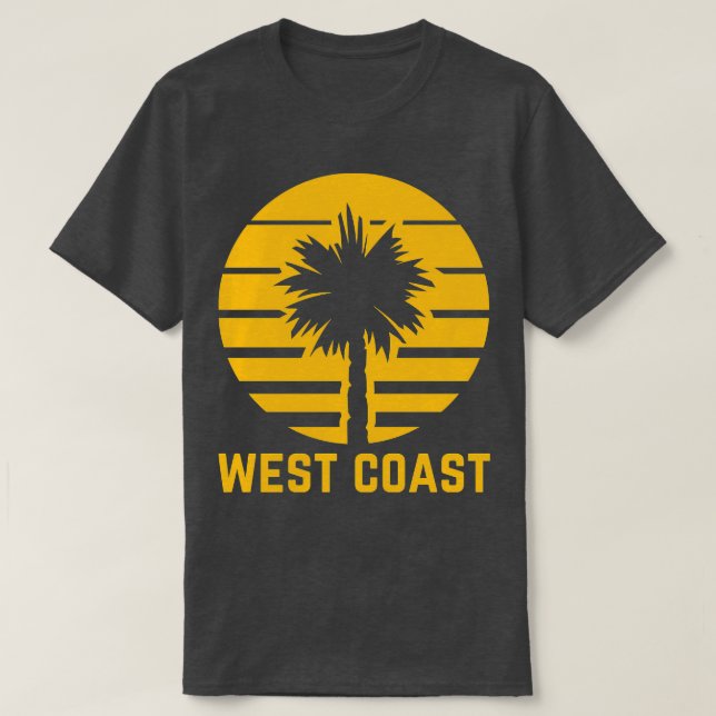 West Coast Palm Golden Yellow California TShirt (Design Front)
