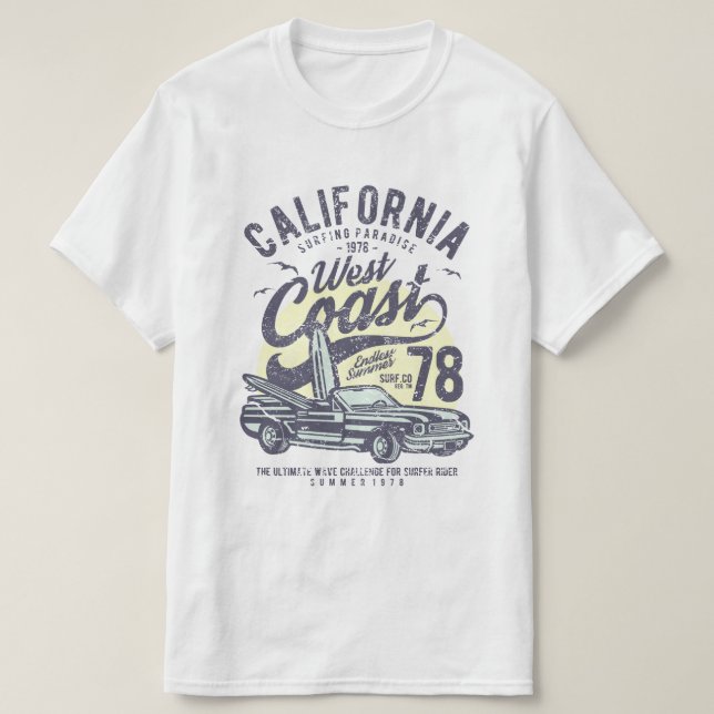West Coast Surfing T-Shirt (Design Front)