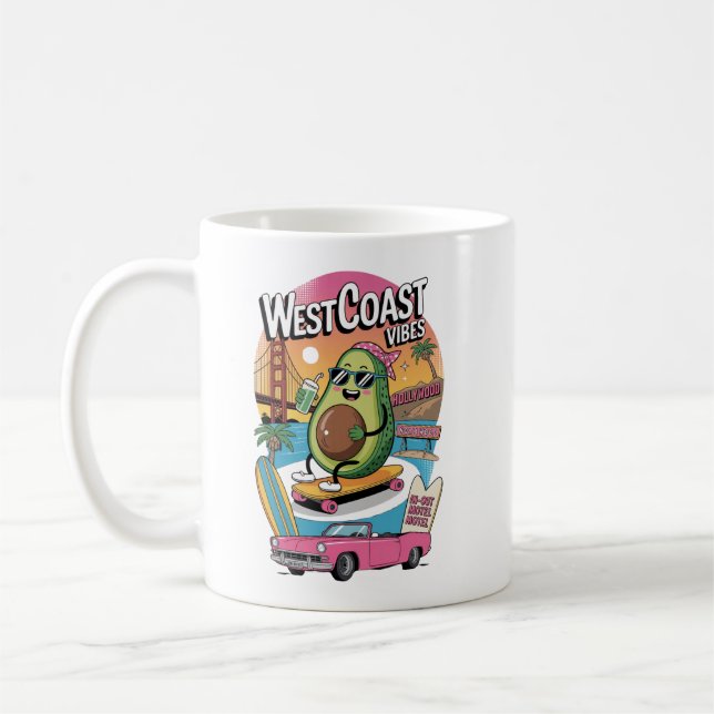 West Coast Vibes Avocado Coffee Mug (Left)