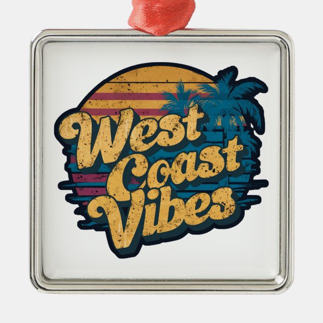 West Coast Vibes Metal Tree Decoration (Front)