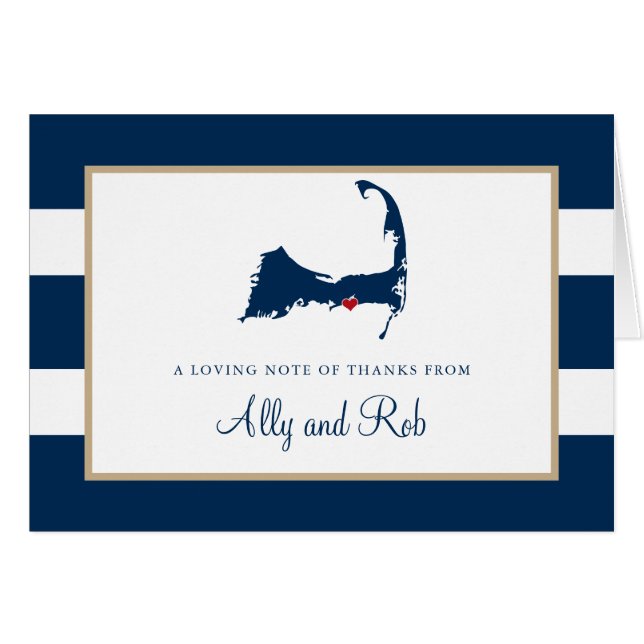 West Dennis Cape Cod Map with Heart Thank You (Front Horizontal)