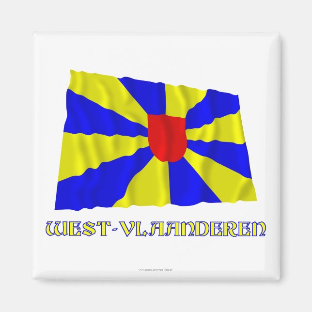 West Flanders Waving Flag with Name Magnet (Front)
