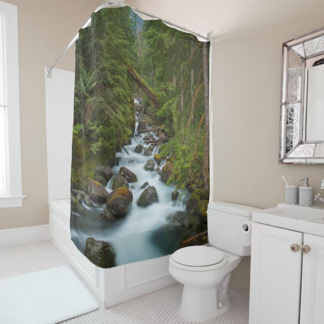 West Fork Foss River Shower Curtain (In Situ)