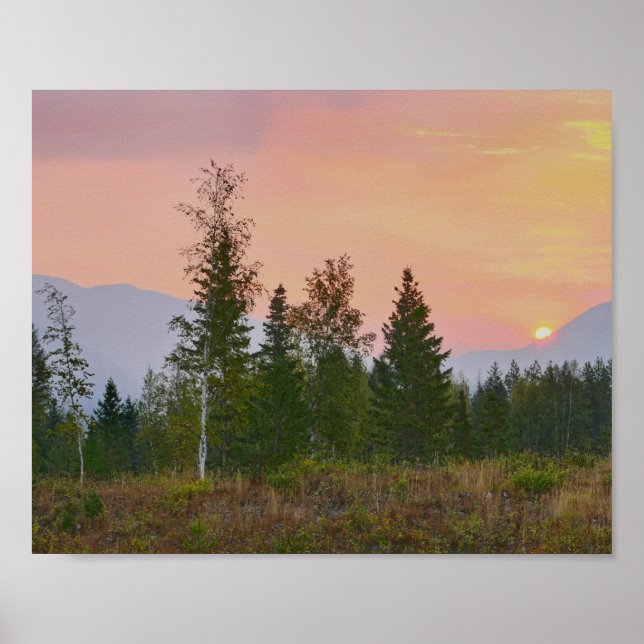 West Glacier, Montana, Sunrise Poster (Front)