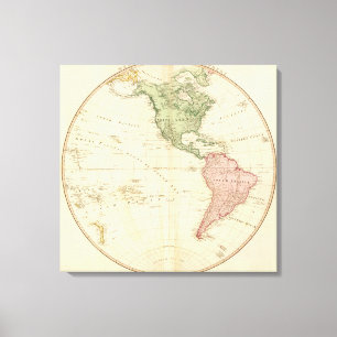 West Hemisphere map Canvas Print