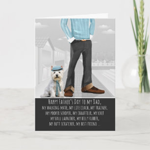 West Highland Terrier and Dad Funny Father's Day Holiday Card
