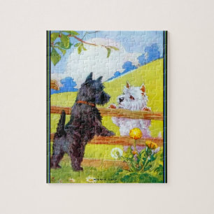 West Highland Terrier and Scottish Terrier Jigsaw Puzzle