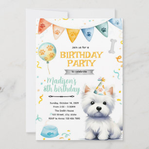 west highland terrier birthday Invitation