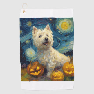 West Highland Terrier Cute Dog Halloween Jack O La Golf Towel