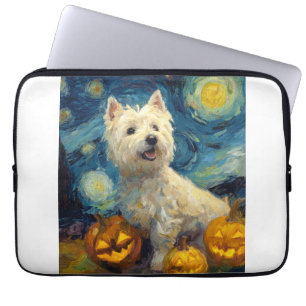 West Highland Terrier Cute Dog Halloween Jack O La Laptop Sleeve