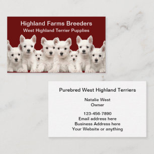 West Highland Terrier Dog Breeder Business Card