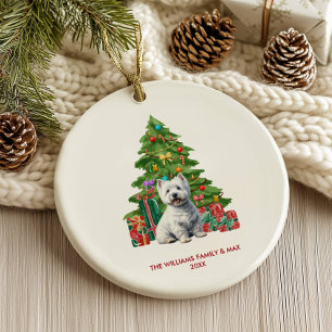 West Highland Terrier Dog Personalised Christmas Ceramic Tree Decoration
