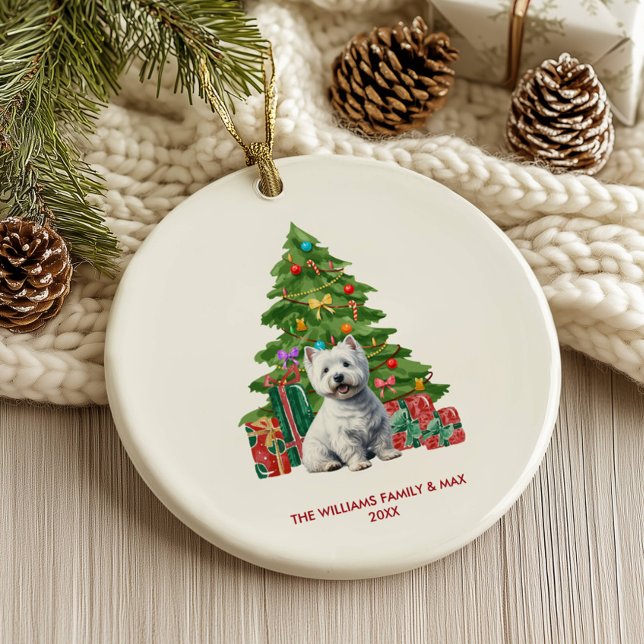West Highland Terrier Dog Personalised Christmas Ceramic Tree Decoration (Creator Uploaded)