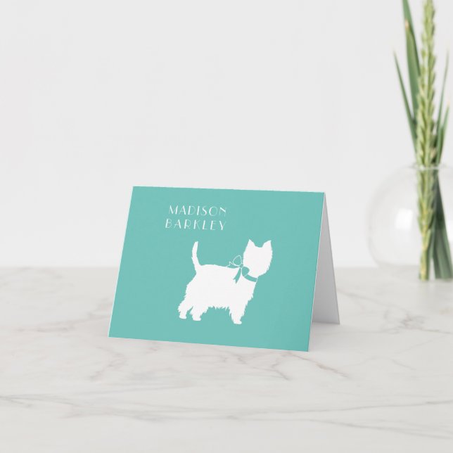 West Highland Terrier Dog Puppy Westie Note Card (Front)