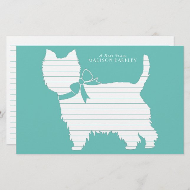 West Highland Terrier Dog Puppy Westie Stationery (Front/Back)