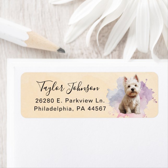 West Highland Terrier Dog Return Address (Insitu)